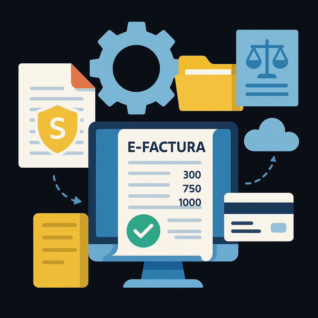 Ilustrație e-Factura SPV – facturi digitale și validare automatizată